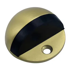 Half moon door stop in Satin brass