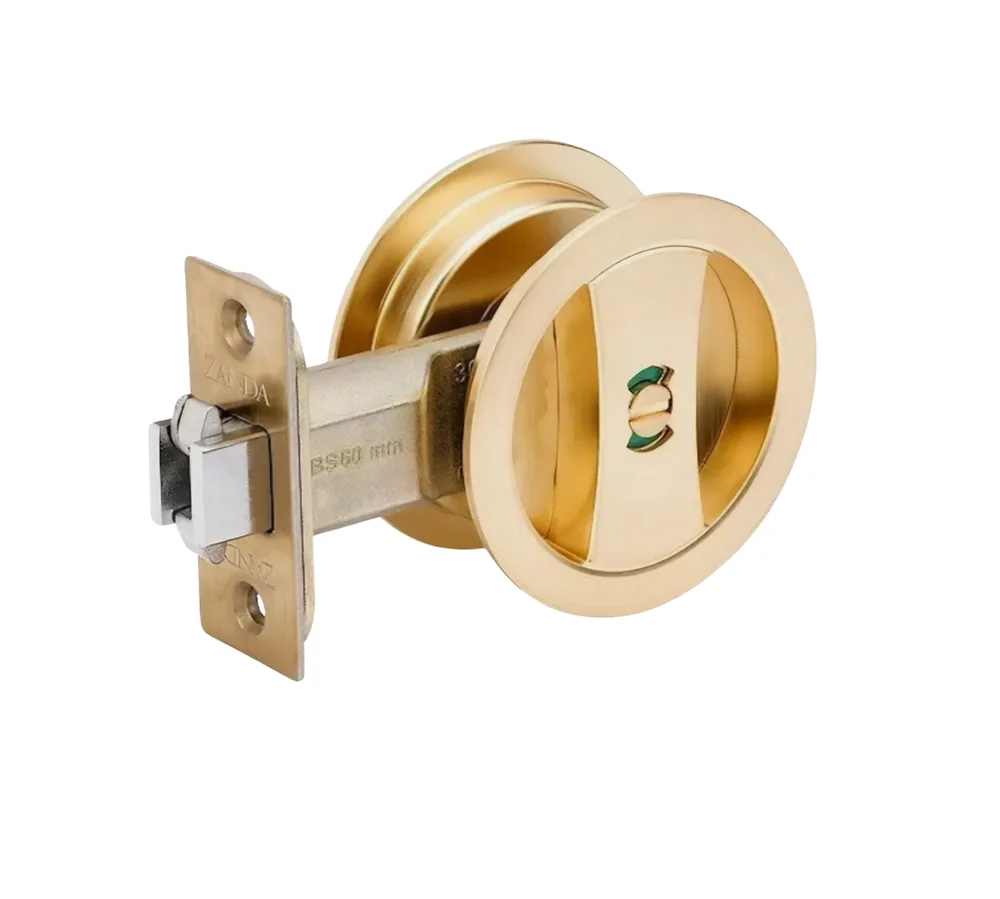 Round cavity slider in Satin brass