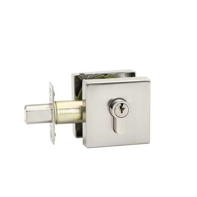 Square deadbolt in Brushed nickel